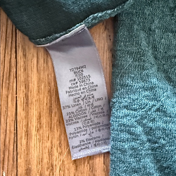 John Varvatos Collection Green Linen Crew Neck Sweater - Picture 7 of 14